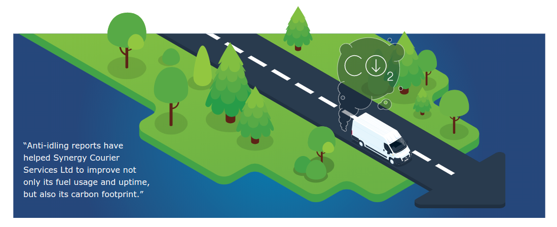 Anti-idling reports have helped Synergy Courier Services Ltd to improve not only its fuel usage and uptime, but also its carbon footprint